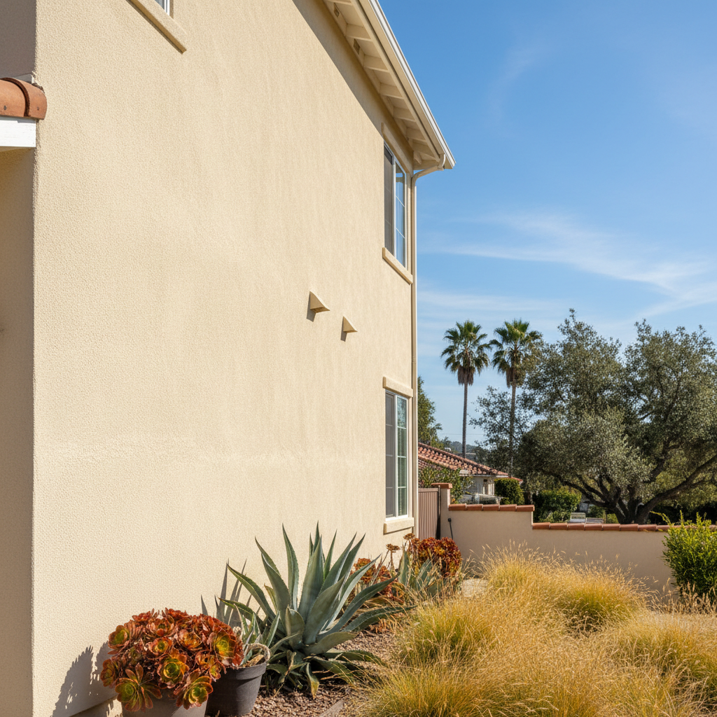 Completed residential stucco work at a residential property in Santa Monica, CA