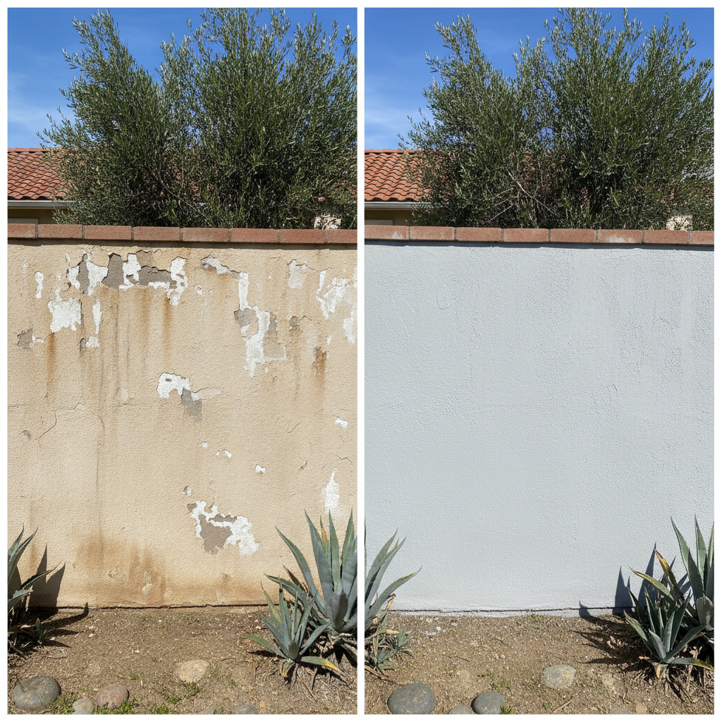 Completed stucco replacement work at a residential property in Torrance, CA