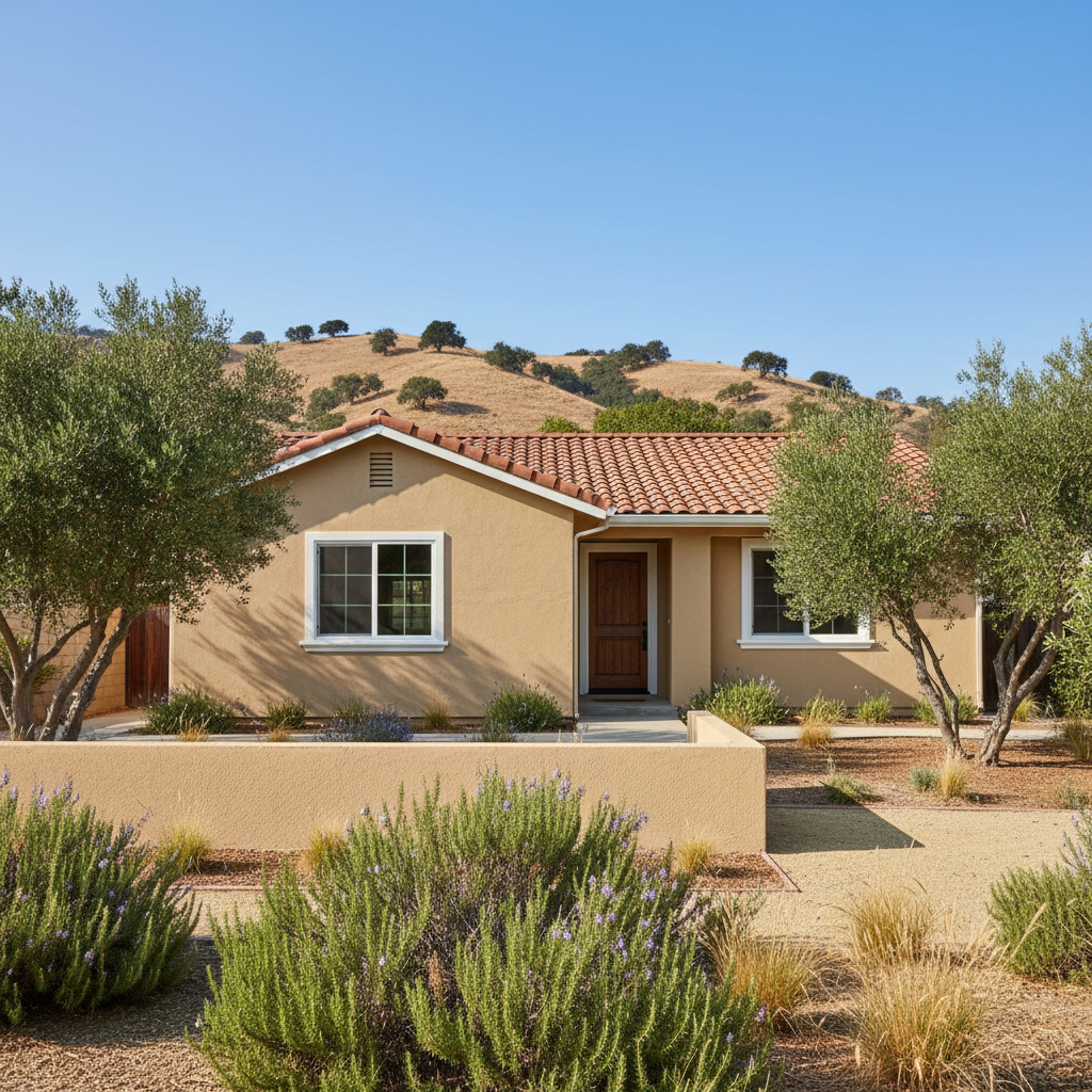 Completed stucco painting work at a residential property in Thousand Oaks, CA