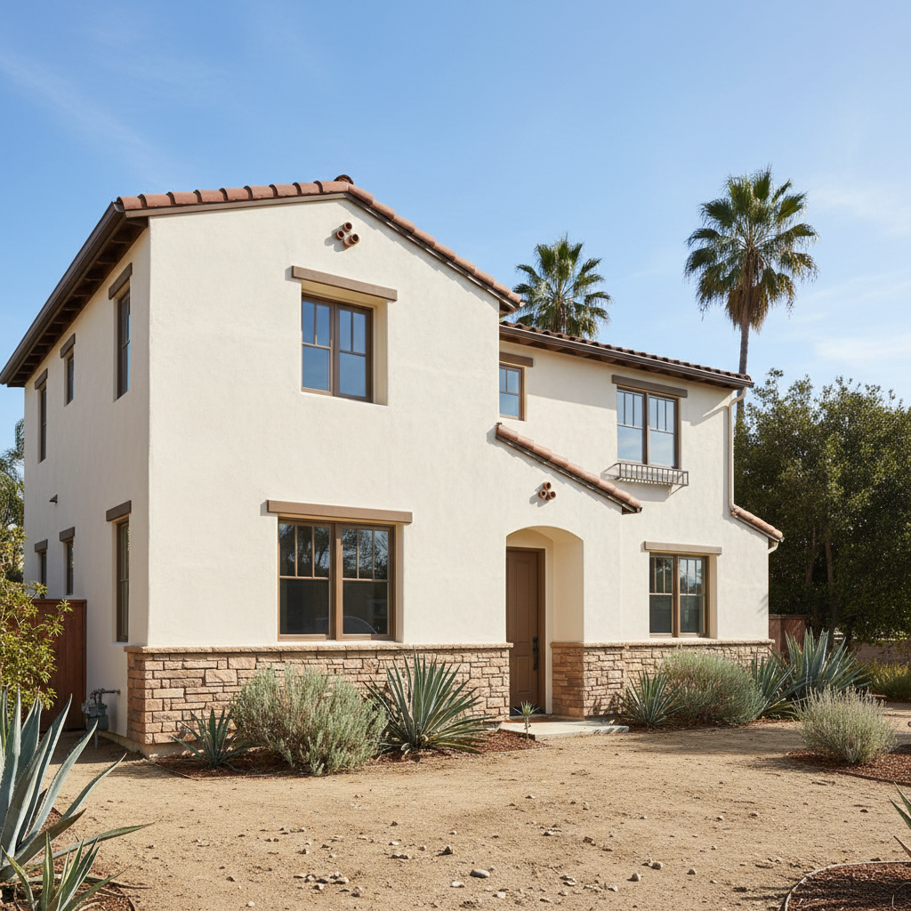 Completed stucco removal work at a residential property in Ventura, CA