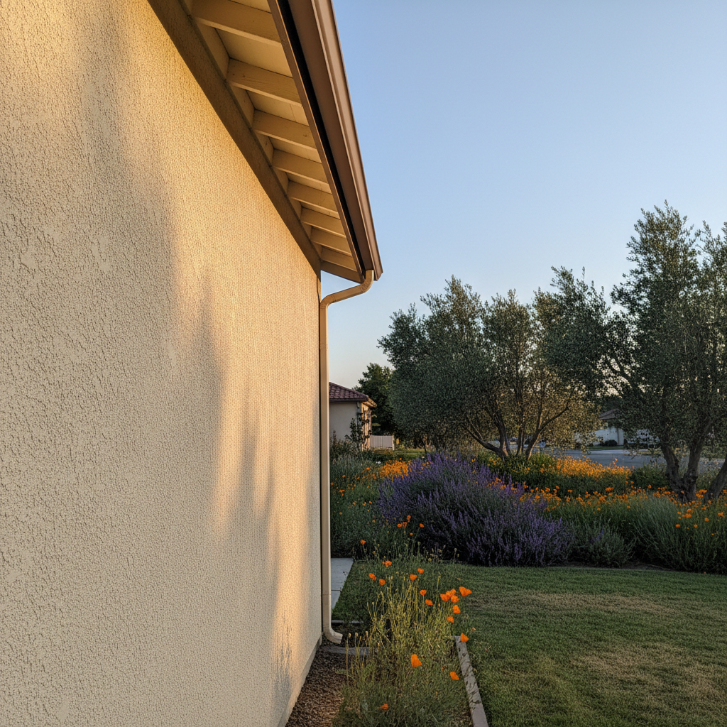 Completed residential stucco work at a residential property in Visalia, CA