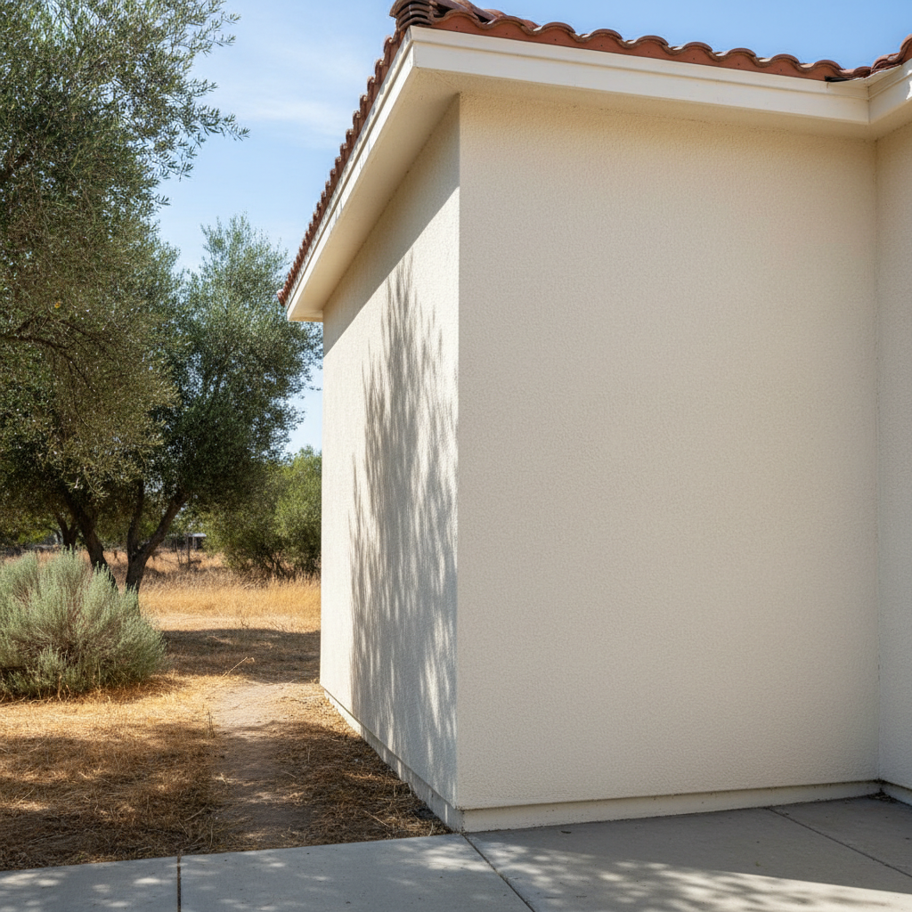 Completed residential stucco work at a residential property in Visalia, CA