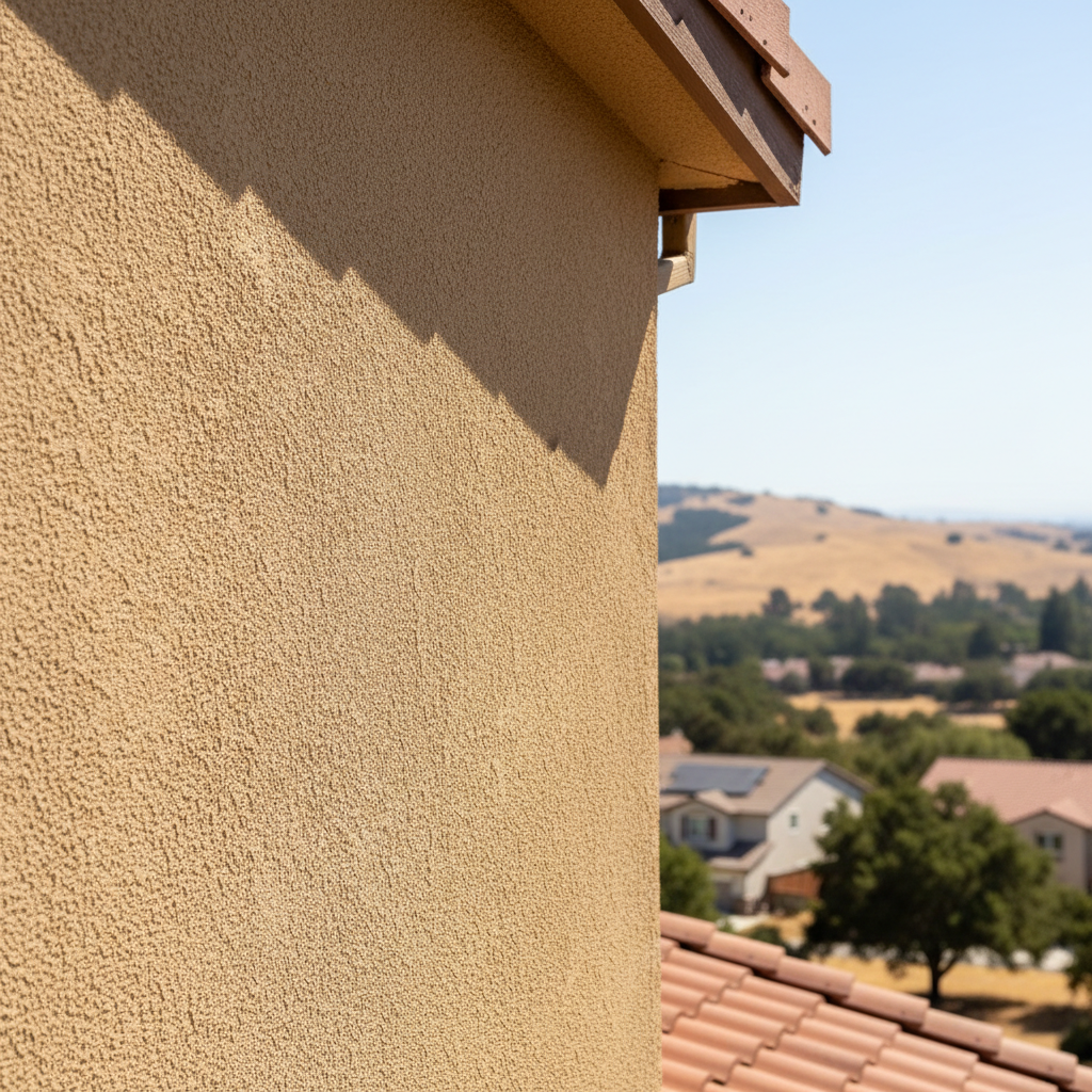 Completed stucco installation work at a residential property in Vallejo, CA