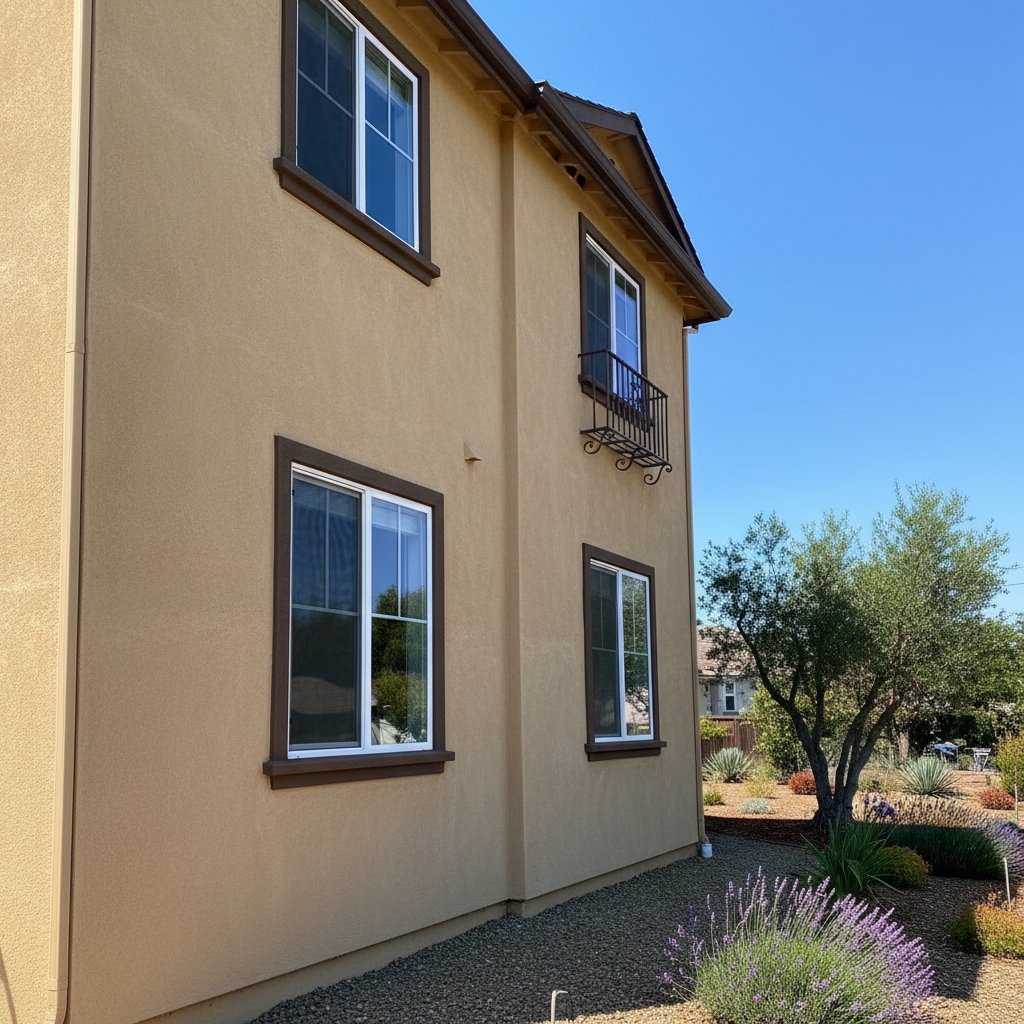 Completed stucco replacement work at a residential property in Vallejo, CA