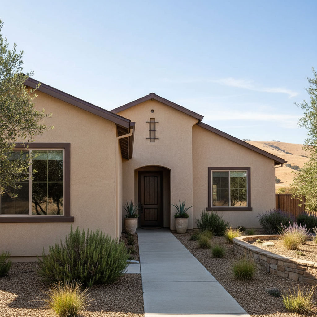 Completed stucco replacement work at a residential property in Visalia, CA