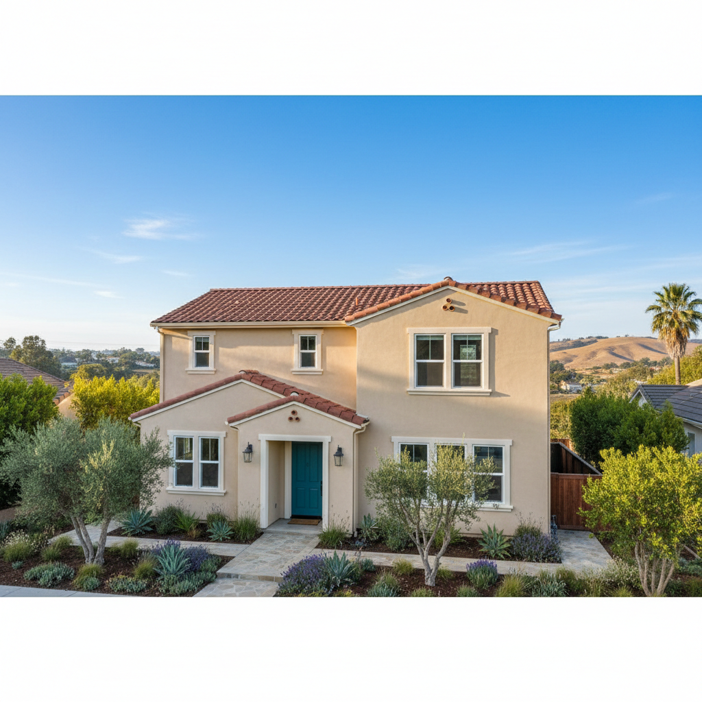 Completed stucco replacement work at a residential property in San Mateo, CA