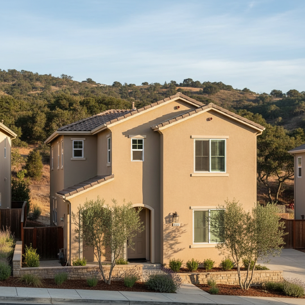 Completed stucco installation work at a residential property in San Mateo, CA