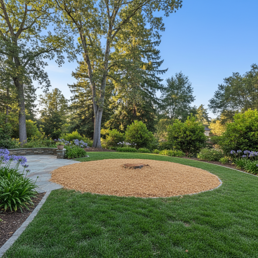 Completed tree removal work at a residential property in Atherton, CA