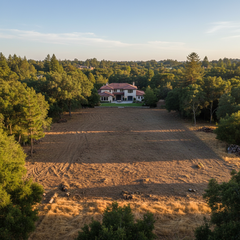 Completed land clearing work at a residential property in Atherton, CA
