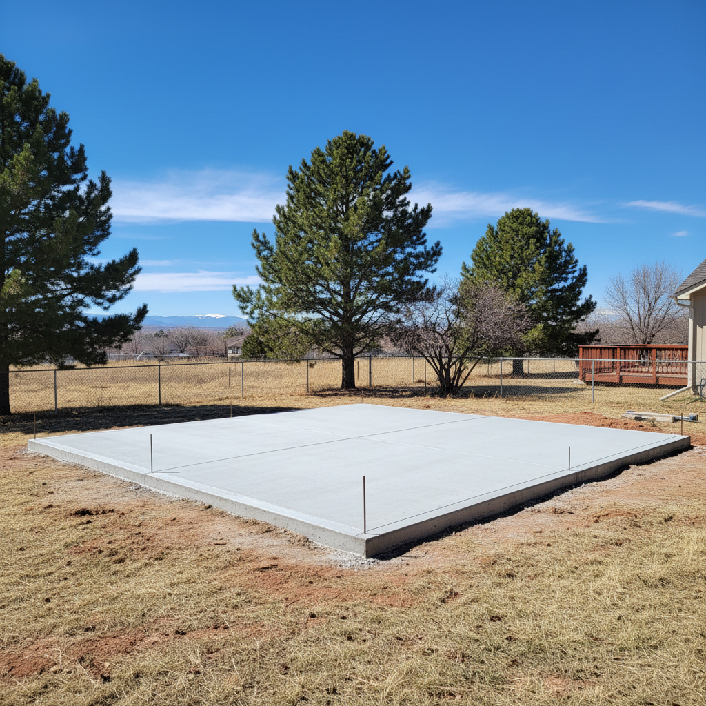 Completed shed foundation work work at a residential property in Parker, CO