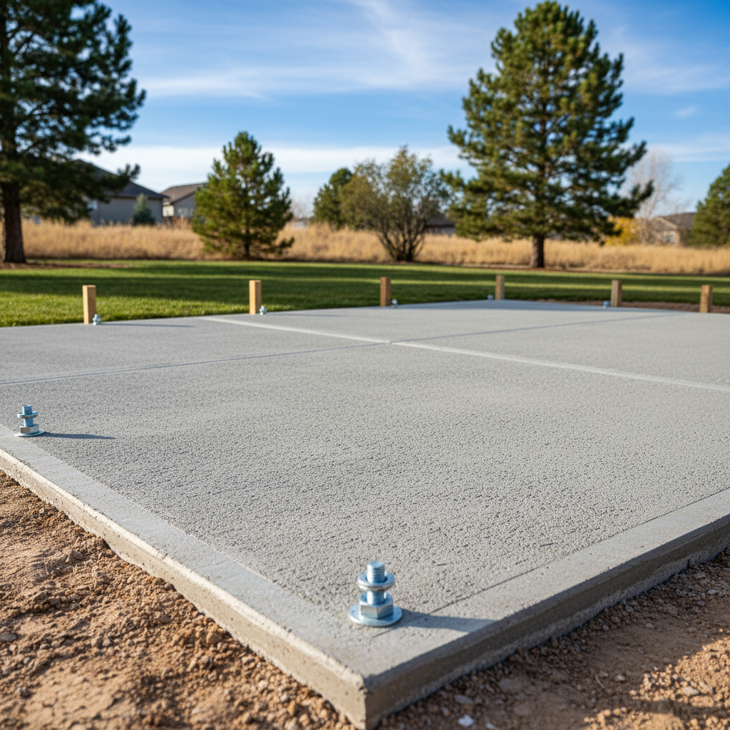 Completed shed foundation work work at a residential property in Parker, CO