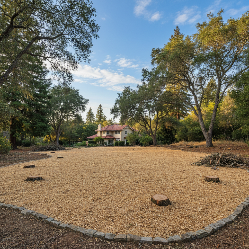 Completed land clearing work at a residential property in Atherton, CA