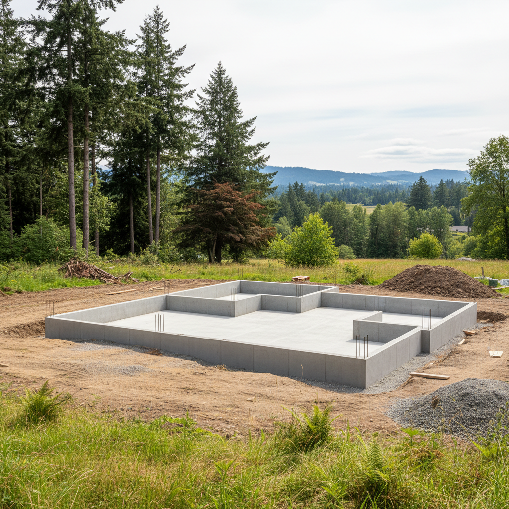Completed foundation construction work at a residential property in Hillsboro, OR