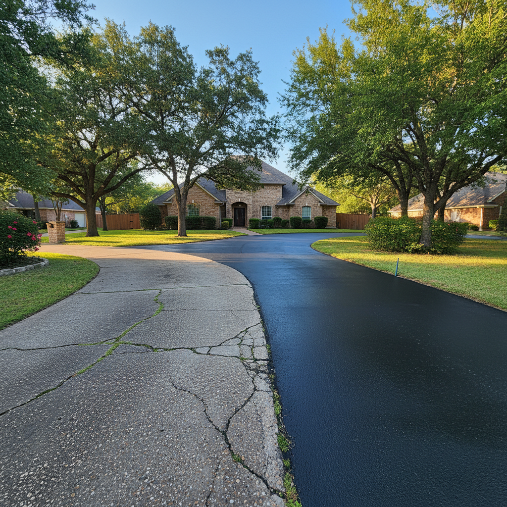 Completed slurry coating work at a residential property in Fort Worth, TX