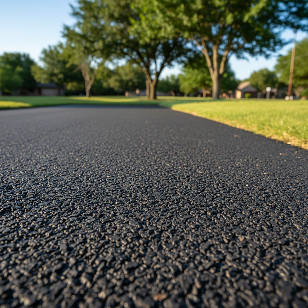 Completed asphalt milling work at a residential property in Fort Worth, TX