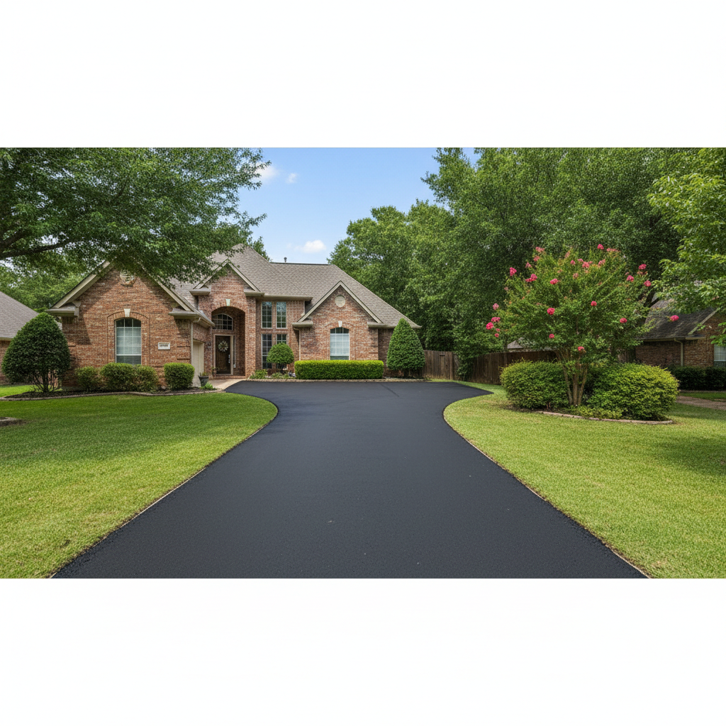 Completed residential asphalt work at a residential property in Fort Worth, TX