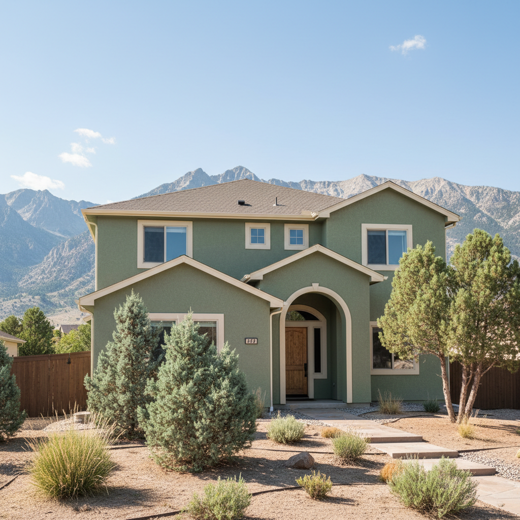 Completed stucco painting work at a residential property in Salt Lake City, UT