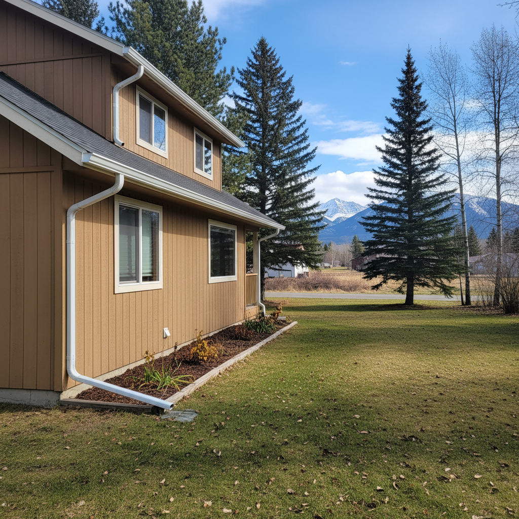 Completed gutter cleaning work at a residential property in Whitefish, MT