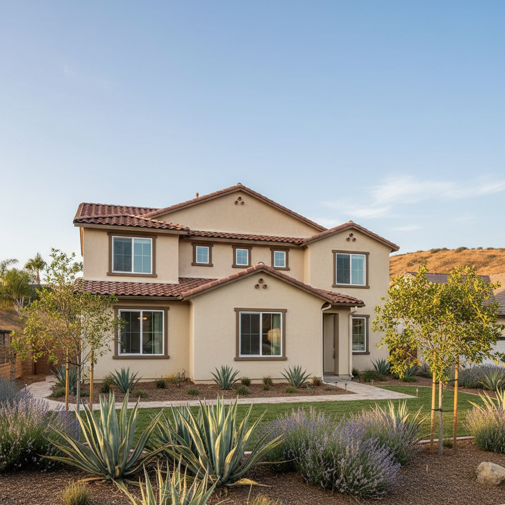 Completed stucco installation work at a residential property in El Cajon, CA