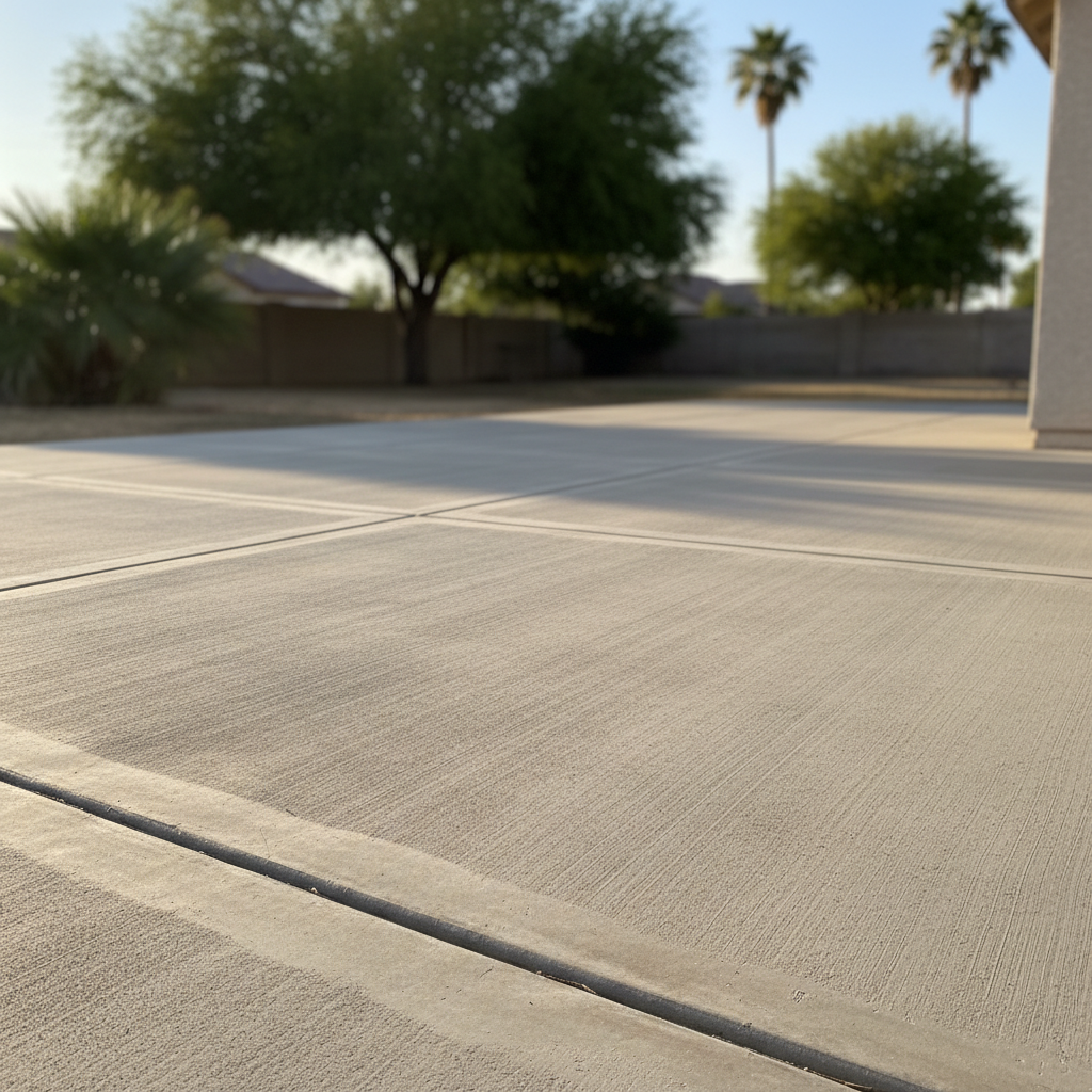 Completed concrete flatwork work at a residential property in Laveen Village, AZ