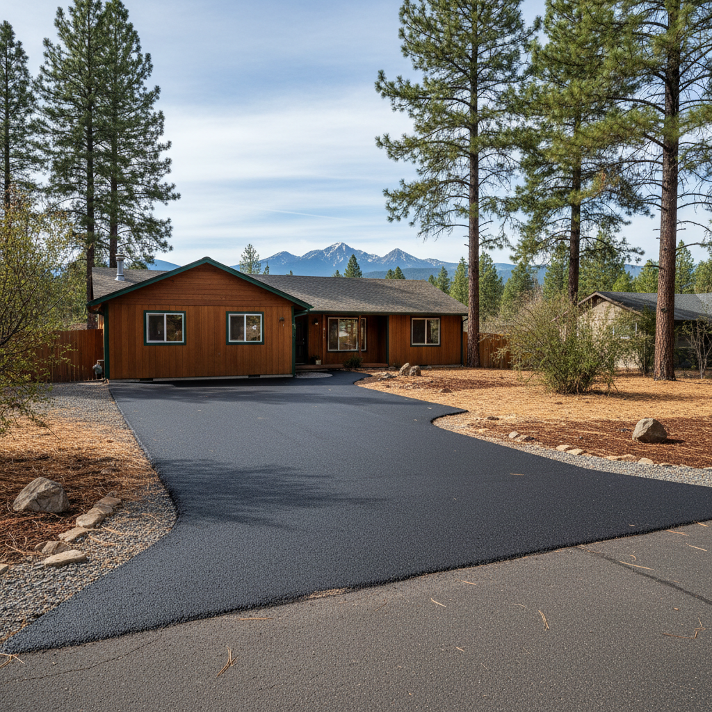 Completed residential asphalt work at a residential property in Sisters, OR