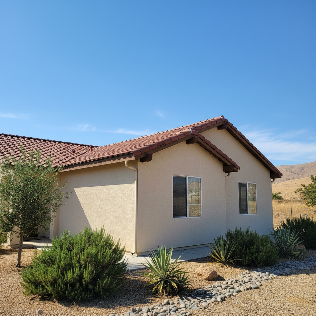 Completed stucco installation work at a residential property in Clovis, CA