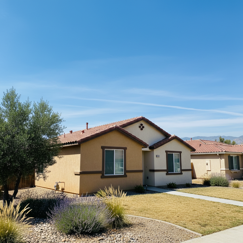 Completed stucco installation work at a residential property in Clovis, CA