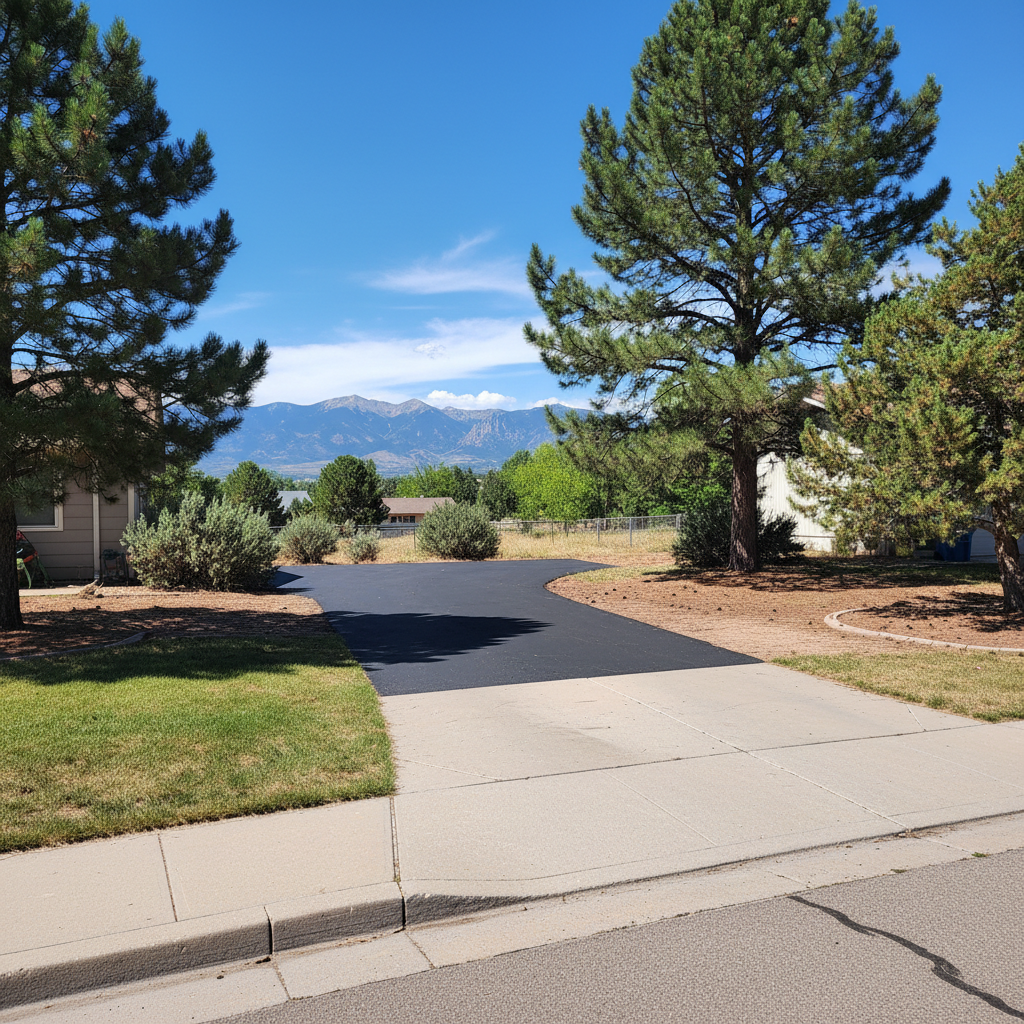 Completed asphalt repair work at a residential property in Canon City, CO