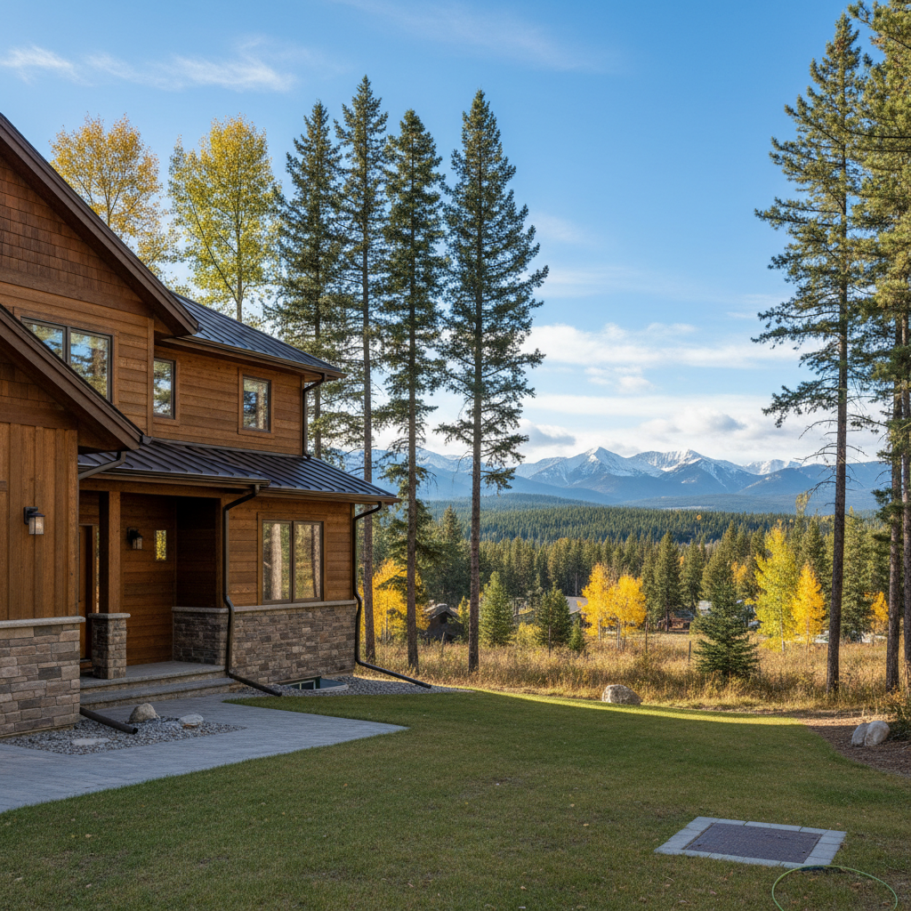 Completed gutter replacement work at a residential property in Whitefish, MT