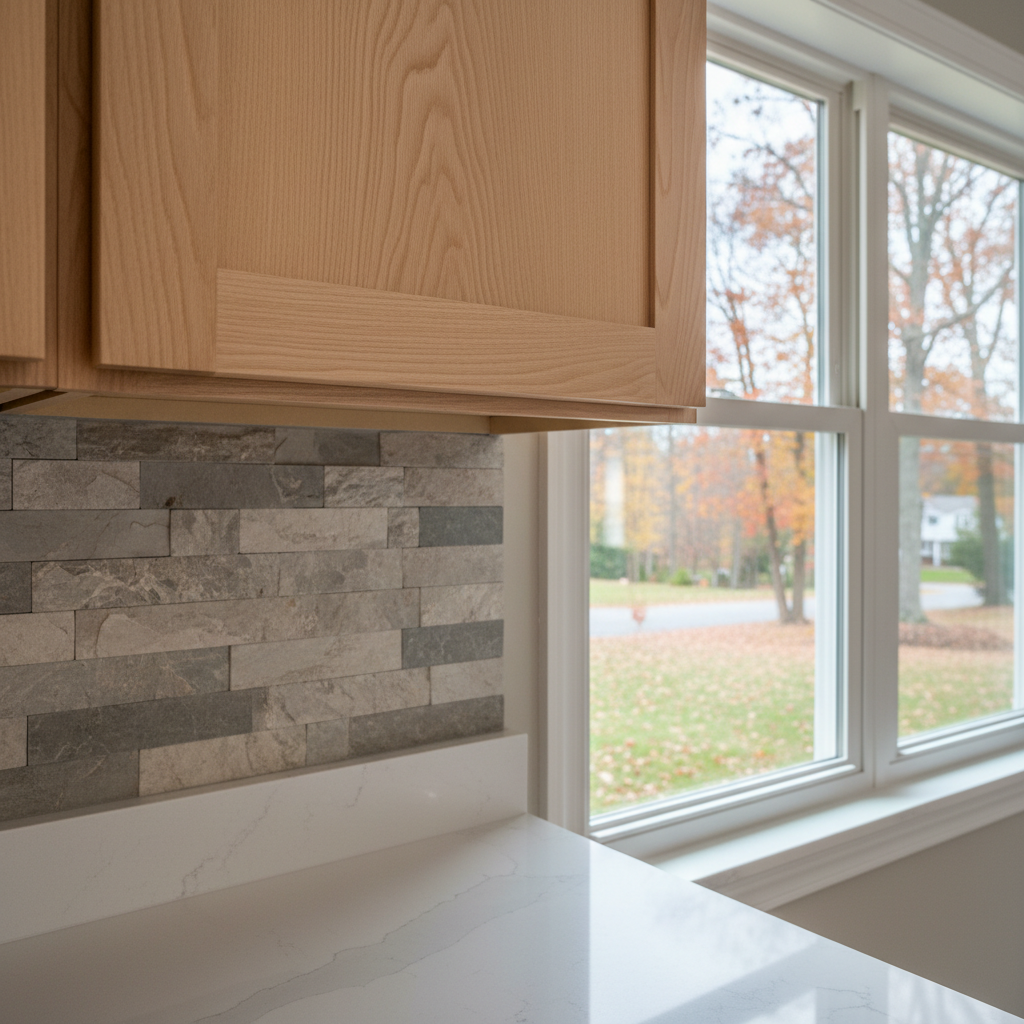 Completed cabinet installation work at a residential property in Waterbury, CT