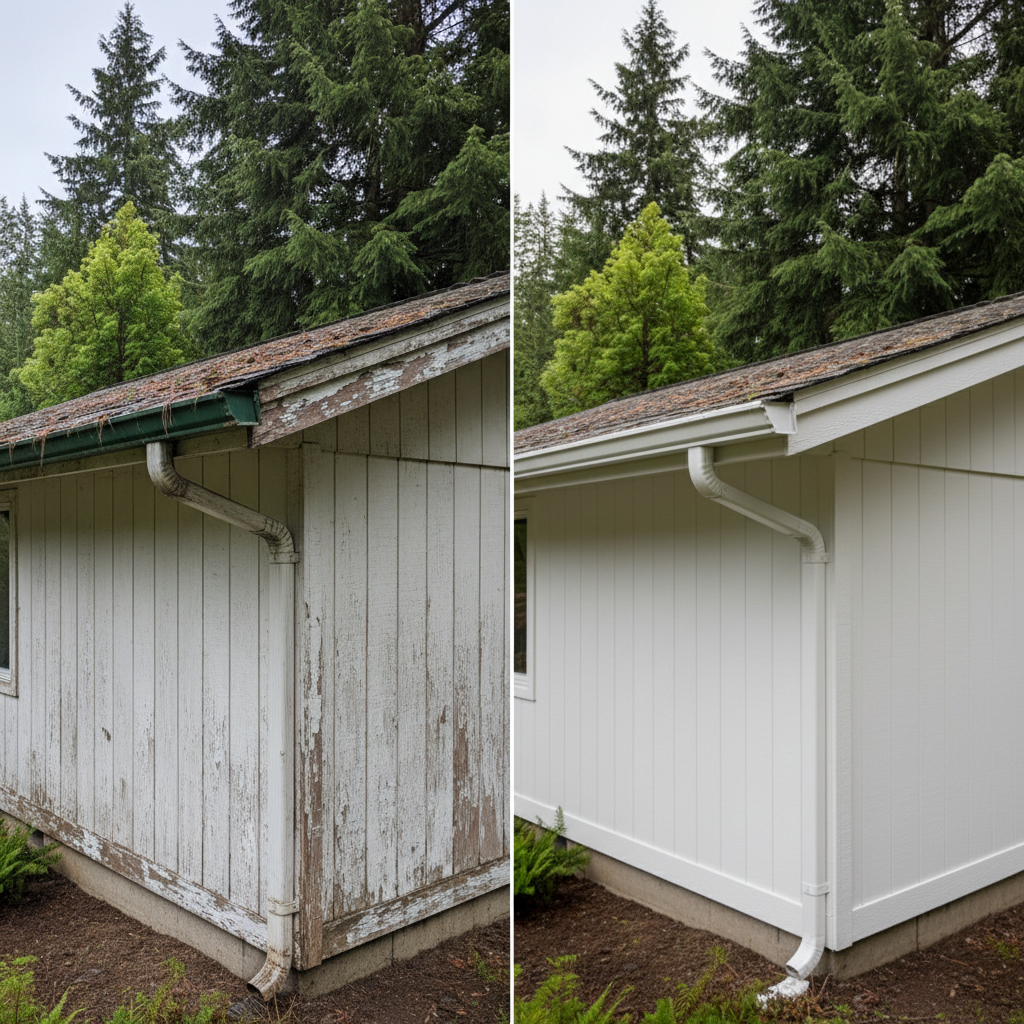 Completed soffit repair work at a residential property in Bothell, WA