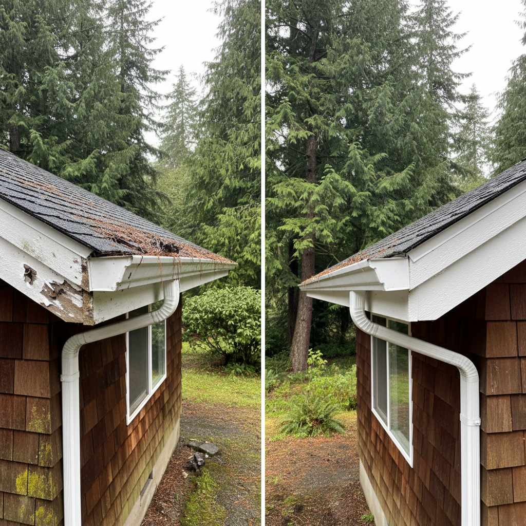 Completed soffit repair work at a residential property in Bothell, WA