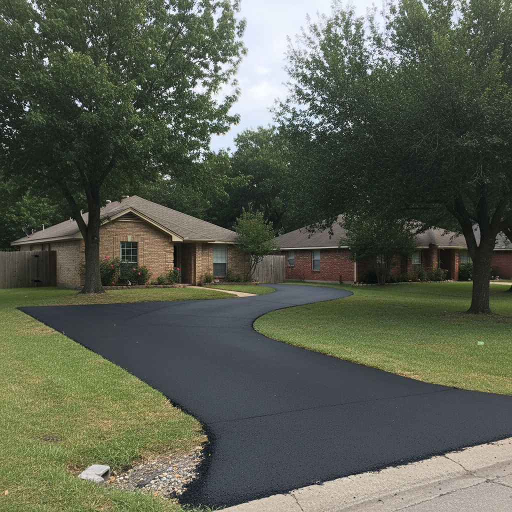 Completed residential asphalt work at a residential property in Humble, TX