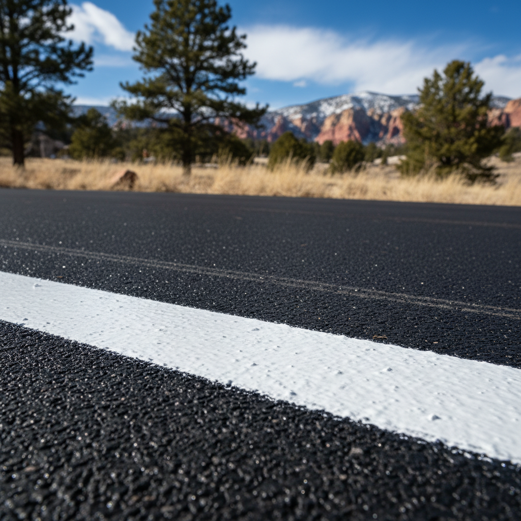 Completed asphalt striping work at a residential property in Colorado Springs, CO