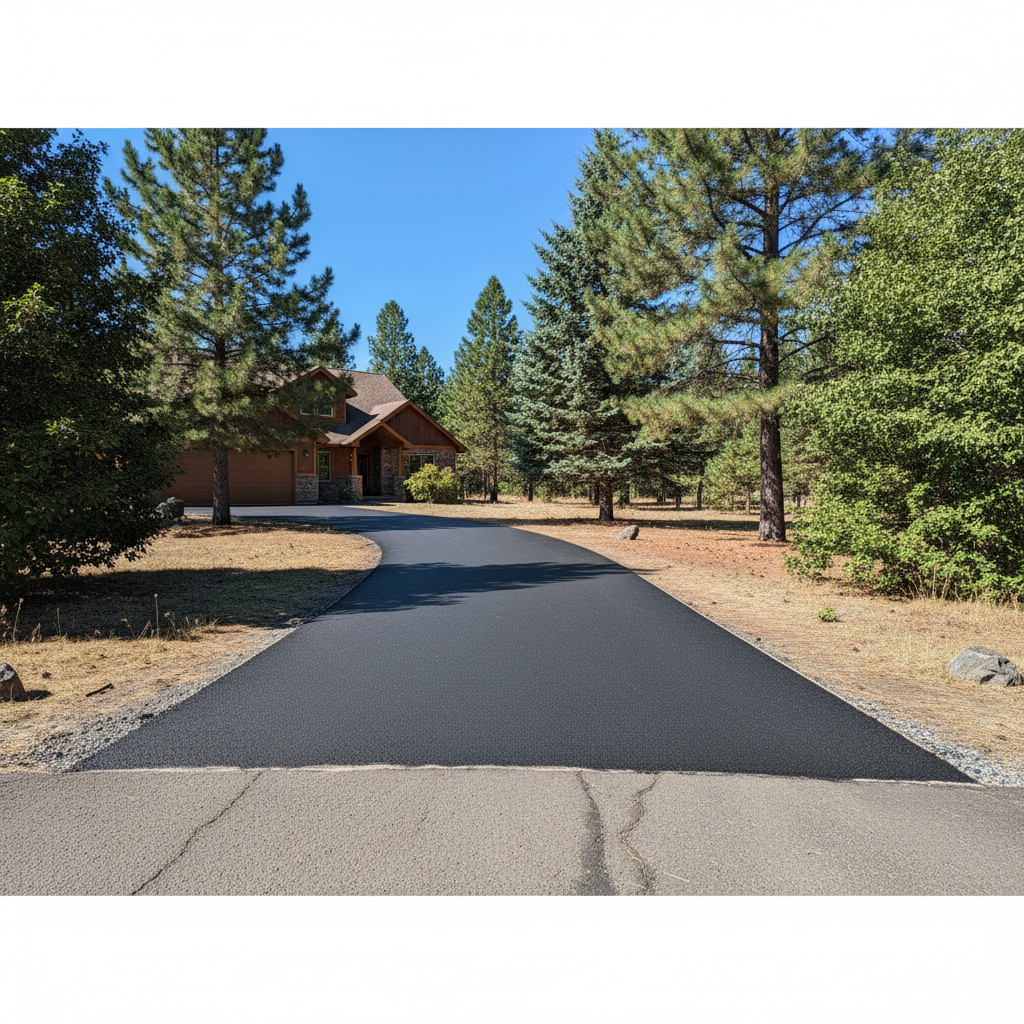 Completed asphalt repair work at a residential property in klamath falls, OR