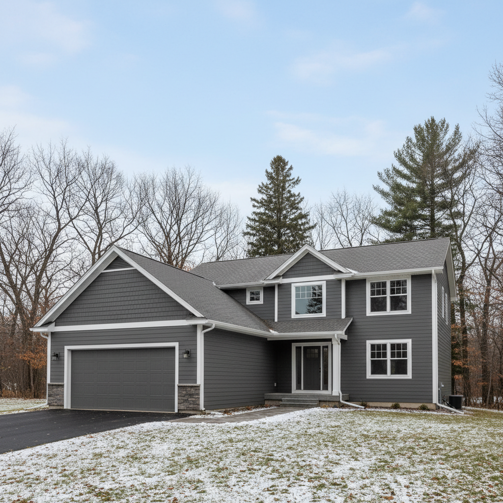 Completed siding replacement work at a residential property in Hermantown, MN