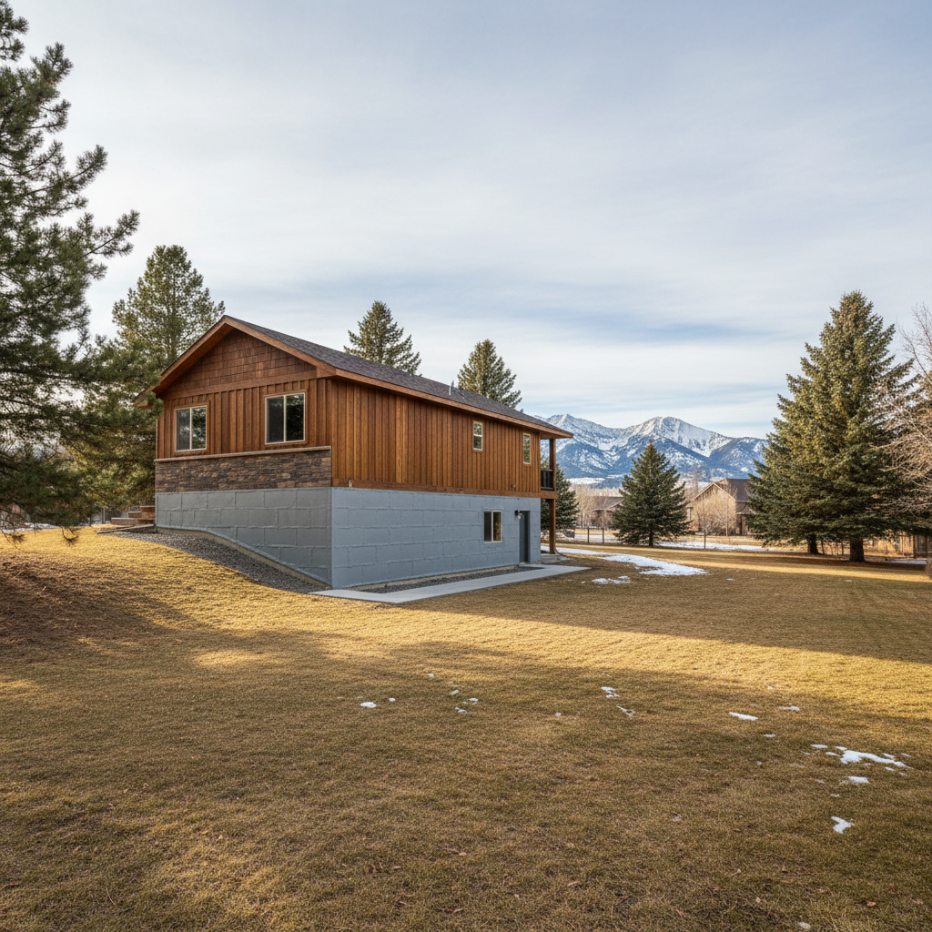 Completed basement insulation work at a residential property in Bozeman, MT