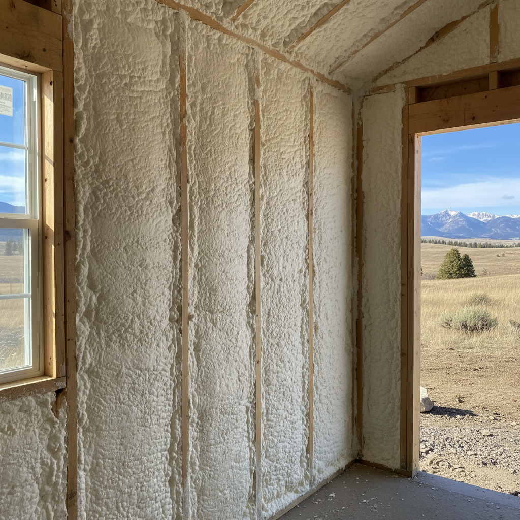Completed shed insulation work at a residential property in Belgrade, MT