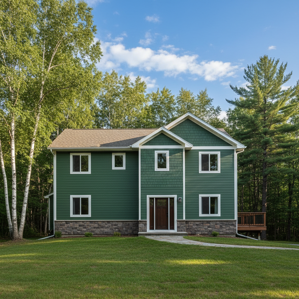 Completed cement siding work at a residential property in Cloquet, MN