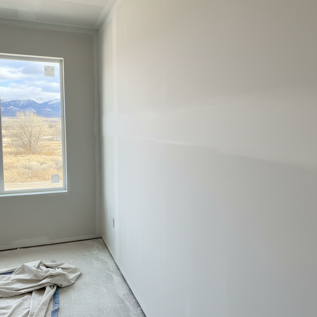Completed drywall hanging work at a residential property in Sandy, UT