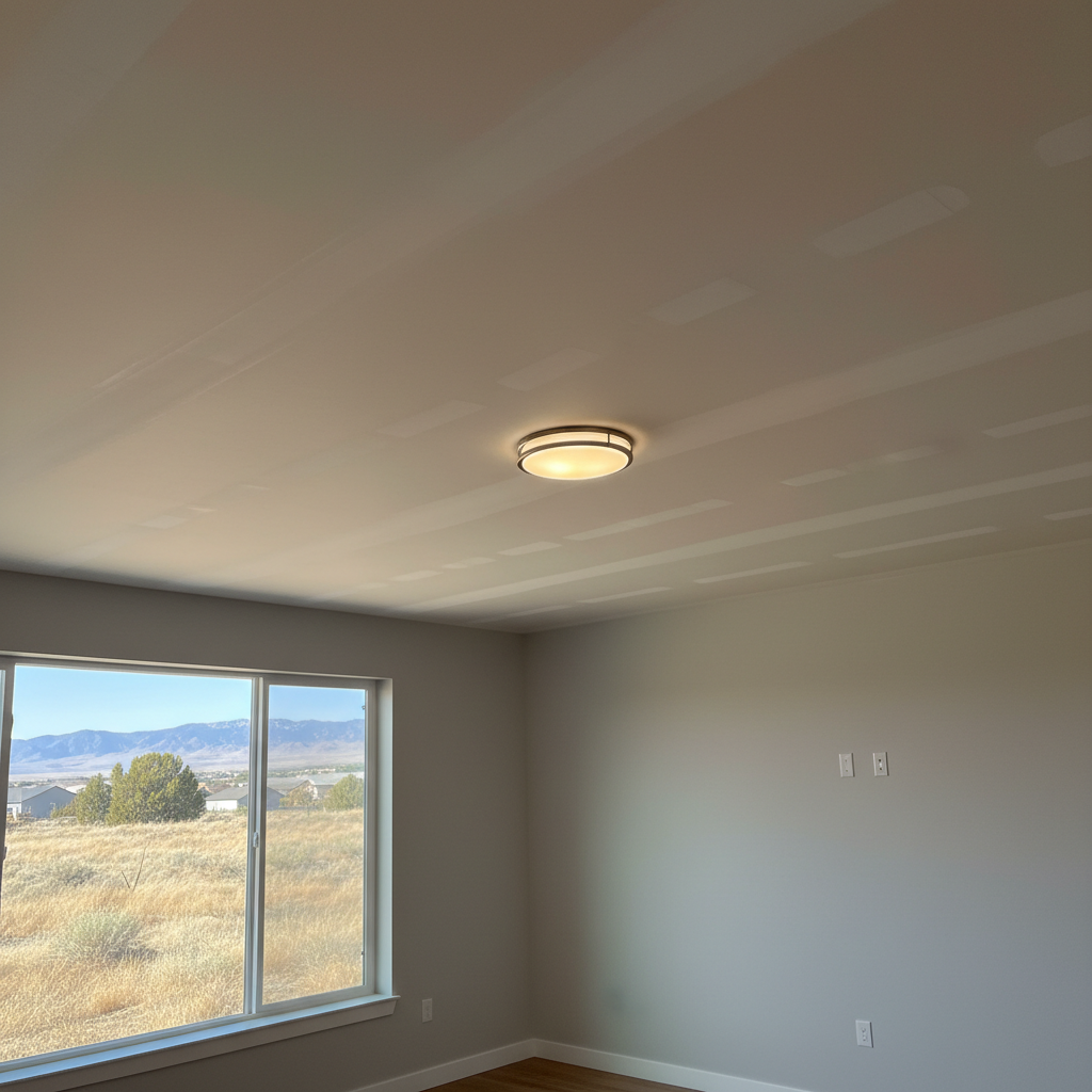 Completed ceiling drywall installation work at a residential property in South Jordan, UT