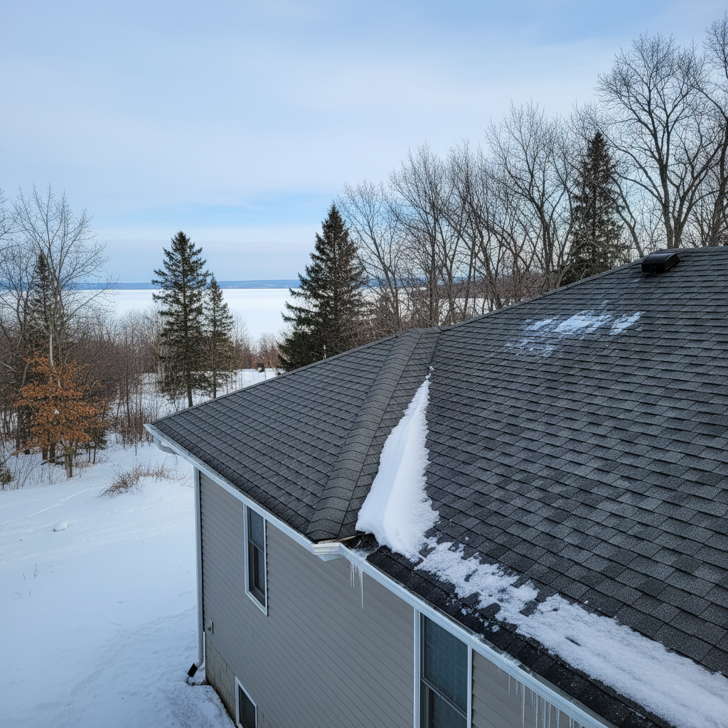 Completed roof repair work at a residential property in Superior, WI