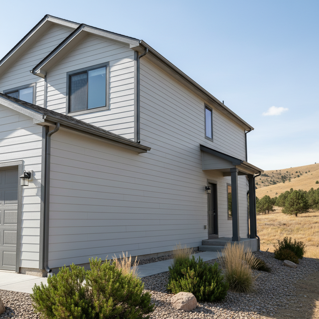 Completed cement siding work at a residential property in Layton, UT