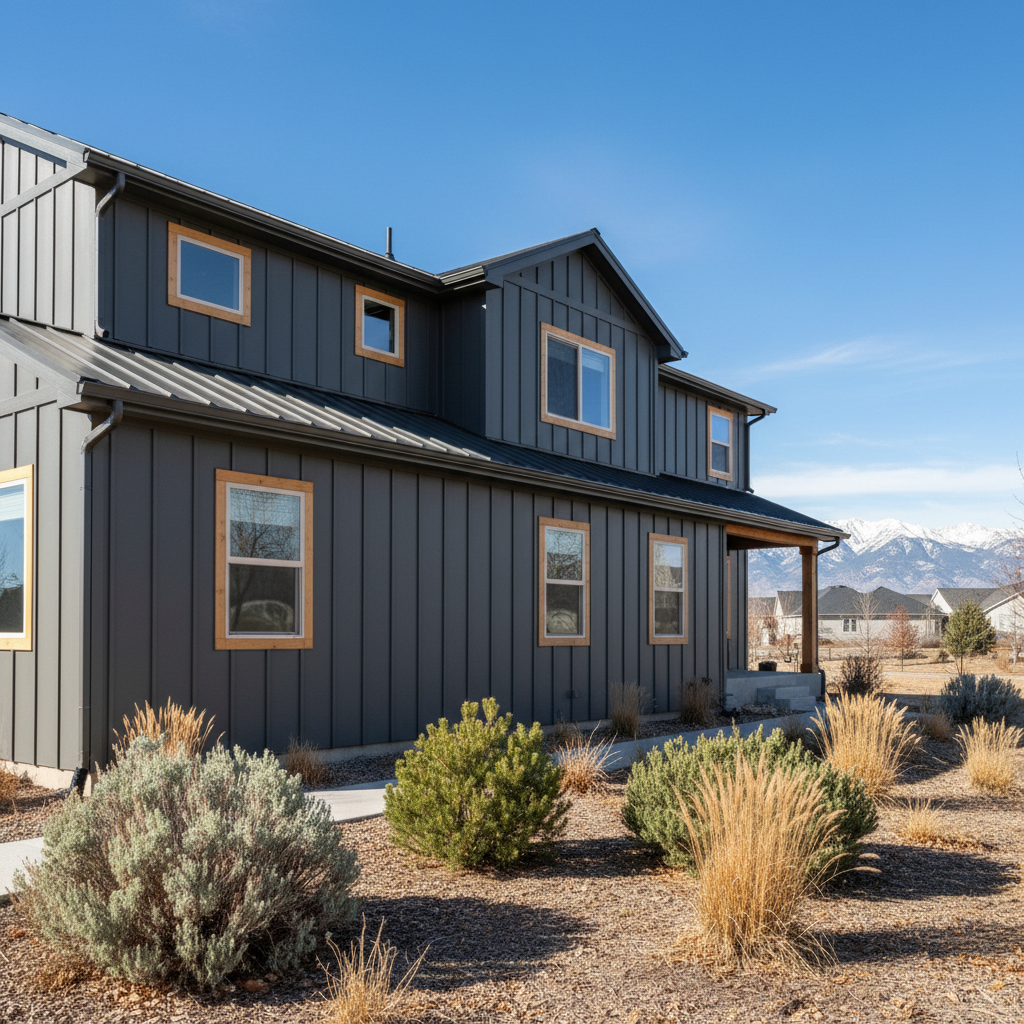 Completed metal siding work at a residential property in South Jordan, UT