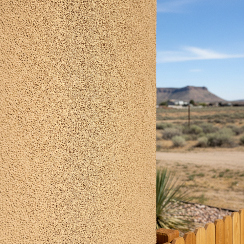 Completed stucco painting work at a residential property in West Valley City, UT