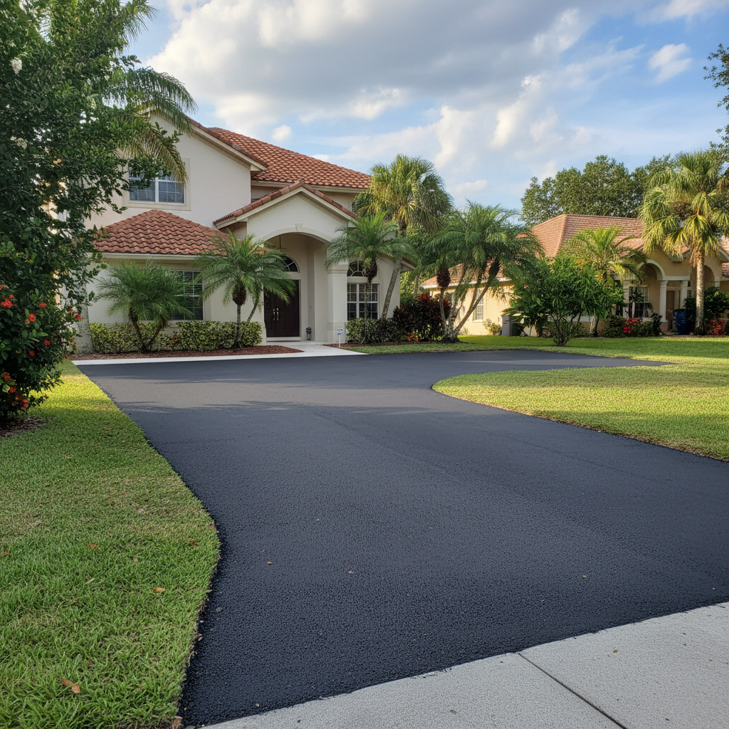 Completed residential asphalt work at a residential property in Bradenton, FL