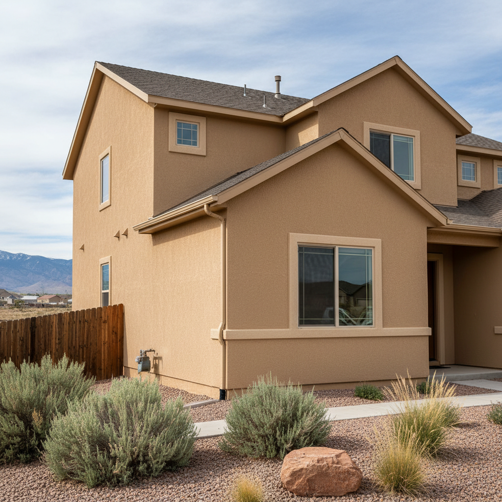 Completed residential stucco work at a residential property in West Valley City, UT