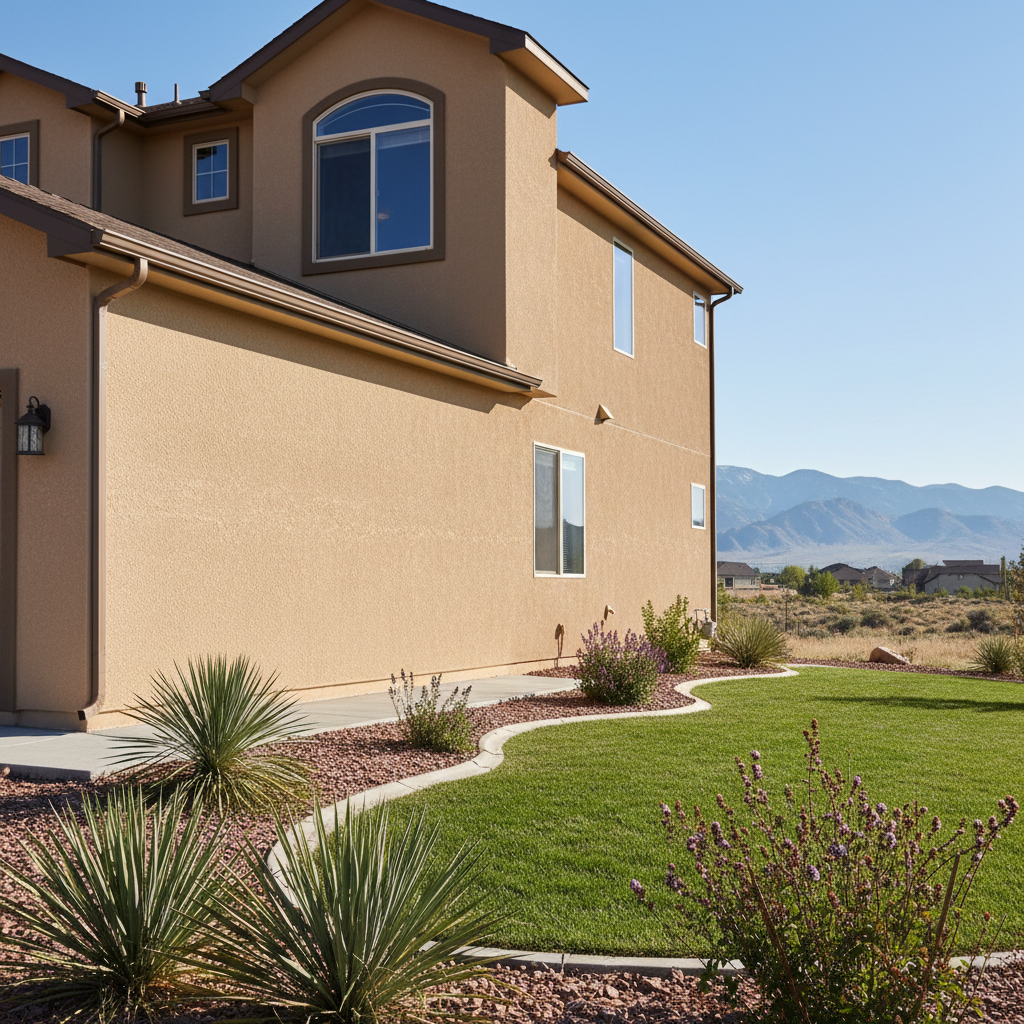 Completed commercial stucco work at a residential property in West Jordan, UT