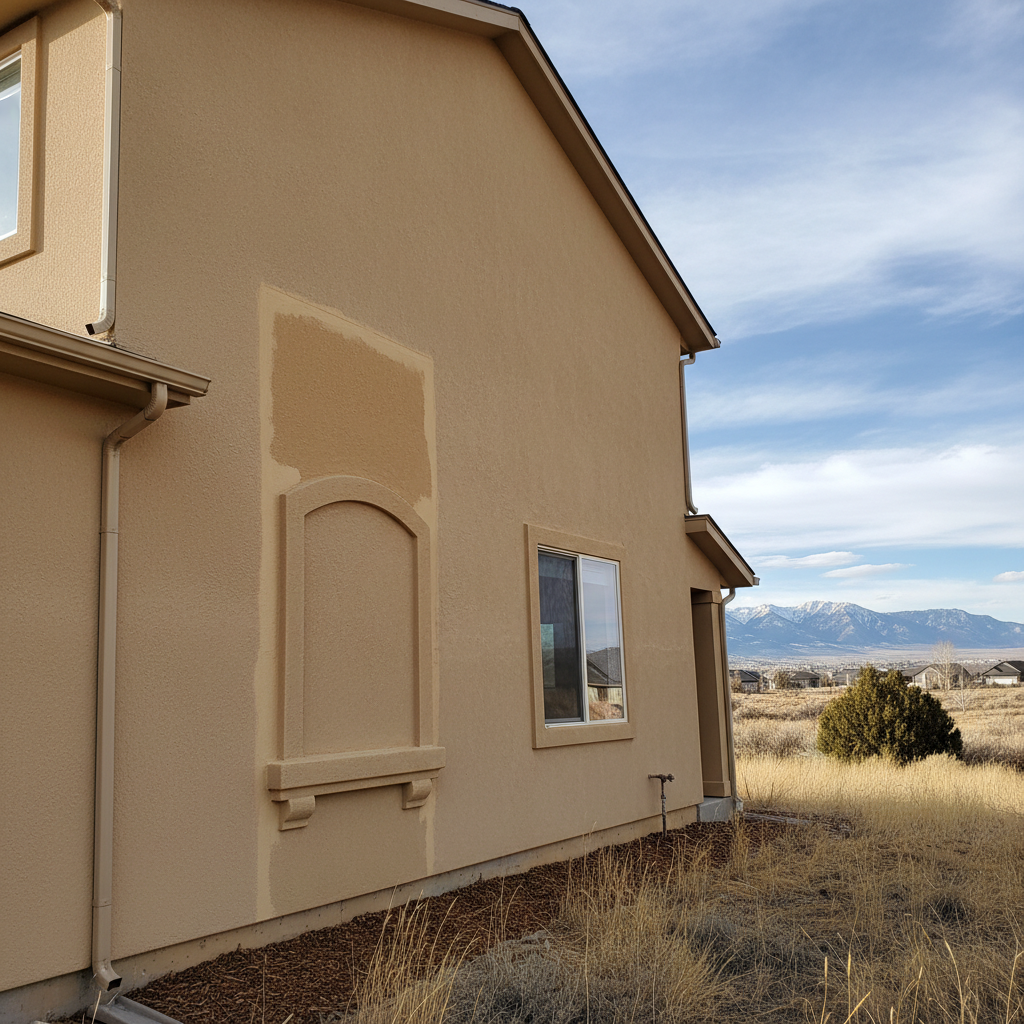 Completed stucco repair work at a residential property in South Jordan, UT