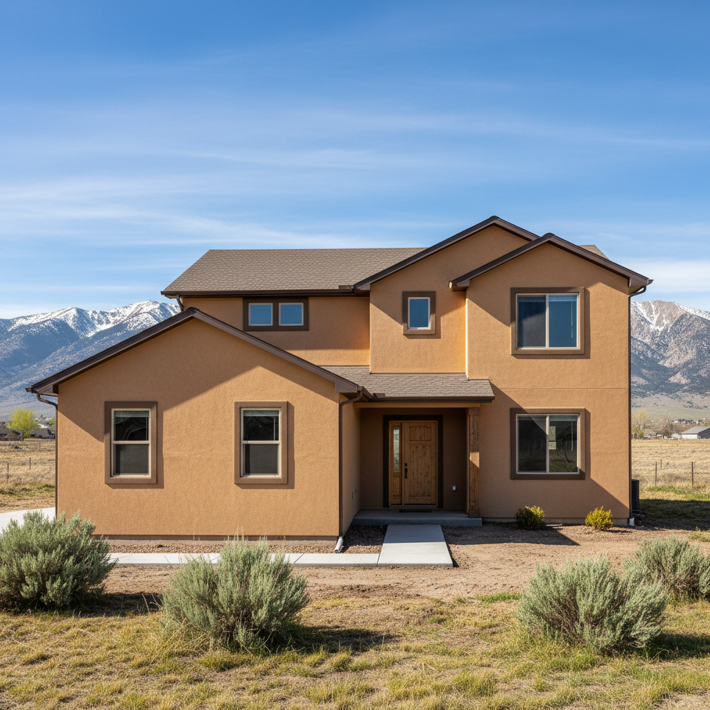 Completed stucco replacement work at a residential property in Layton, UT